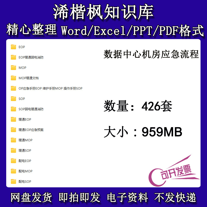 数据中心机房应急流程EOP标准流程SOP暖通EOP应急预案资料大全