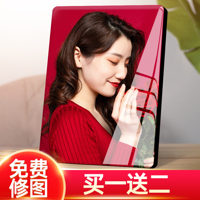 全家福相框摆台挂墙来图定制洗照片做成水晶相册框打印相片婚纱照