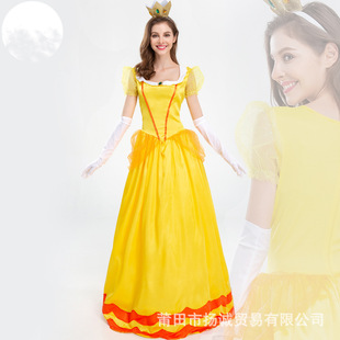 黄色派对女王装 pricess舞台装 礼服演出服 碧琪公主pink 马里奥
