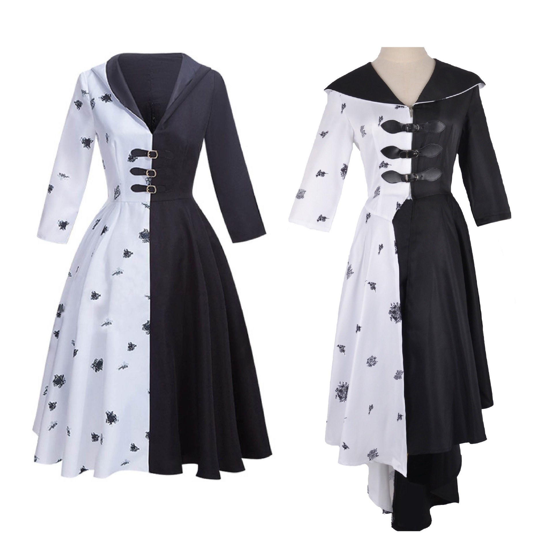 电影101忠狗cos服黑白魔女库伊拉cosplay服装二次元动漫服跨境女