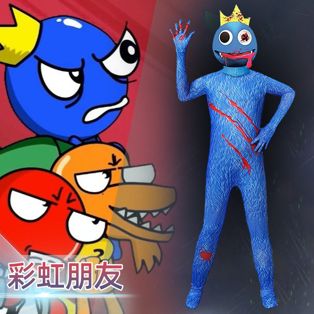 跨境万圣节彩虹朋友ROBLOX儿童cos服绿色小红医生蚁人服装连体衣