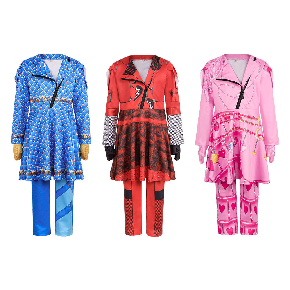Descendants 后裔4cos服 红色连衣裙表演服cosplay万圣节舞台服装