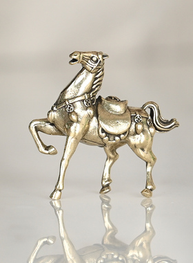 铜马上元宝办公室家居生肖马摆设