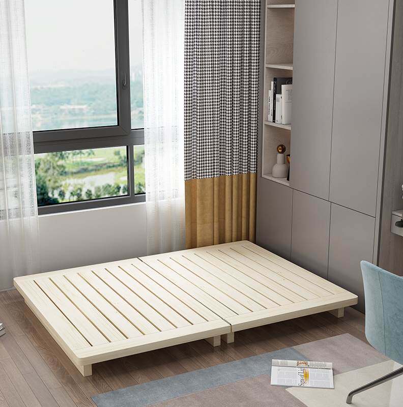 实木折叠床单人家用书房双人日式木板落地榻榻米床板地台地床矮床