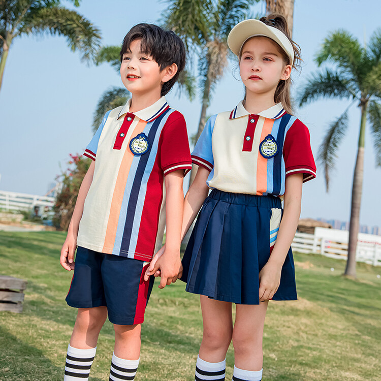 幼儿园园服夏装小学生校服夏季表演服套装学院风毕业照班服运动装