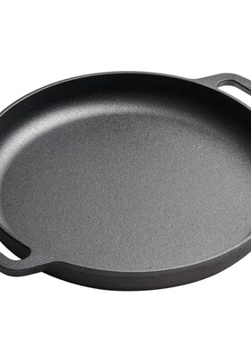 无涂层厚铸铁鏊子锅煎饼工具家用烙饼烧烤杂粮煎饼不粘煎锅早餐锅