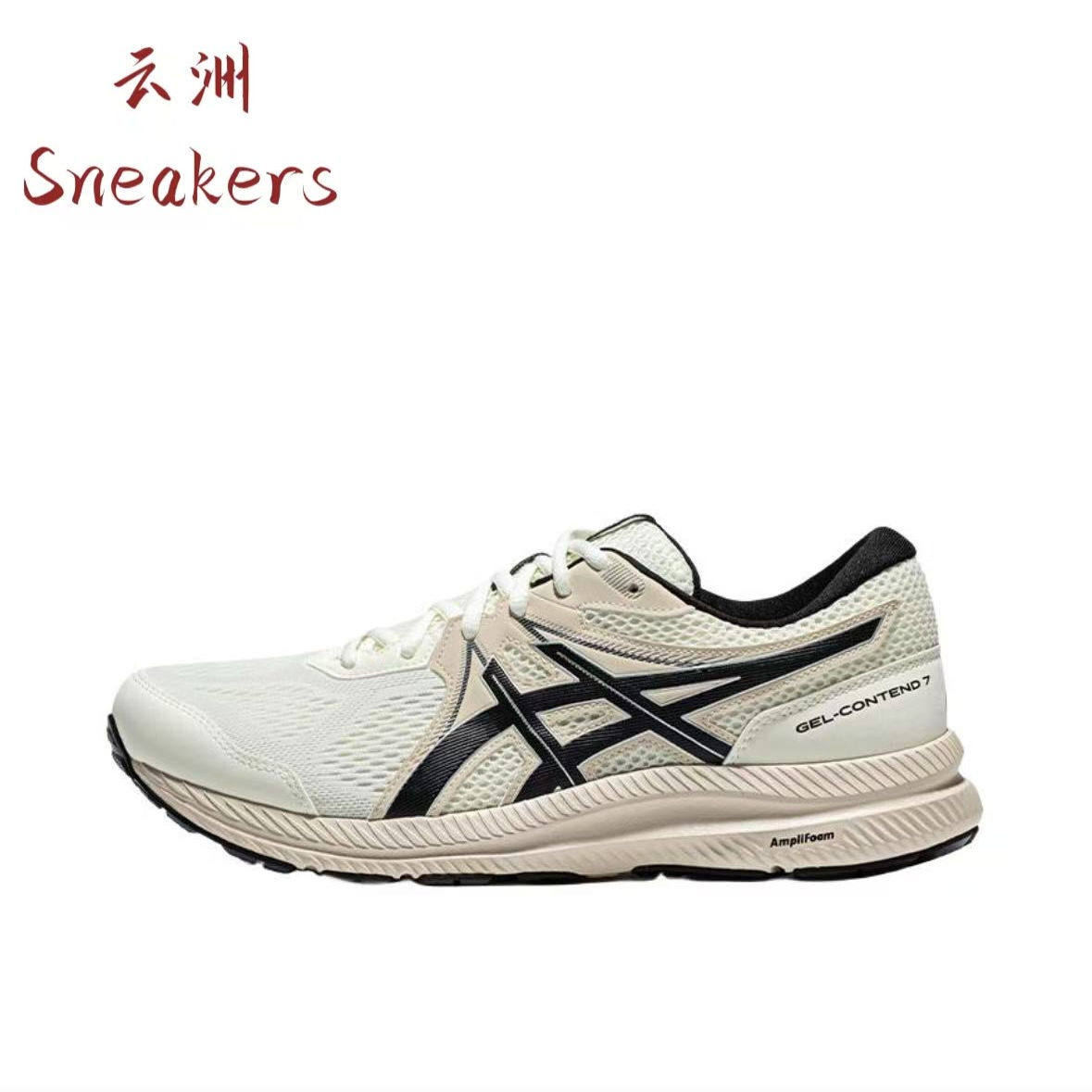Asics Gel-Contend7耐磨透气低帮跑步鞋白色1011B730-100