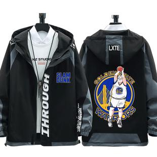 恶搞灌篮高手安西教练联名库里连帽夹克上衣男女休闲外套衣服潮流