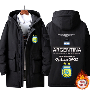 2024年卡塔尔足球杯阿根廷国家队梅西10号羽绒服男女棉服加厚外套