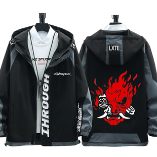 赛博朋克2077 Samurai主题连帽夹克外套男女学生休闲衣服百搭上衣