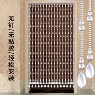 珠帘天然水晶隔断帘客厅家用卧室过道卫生间遮挡葫芦门帘子免打孔