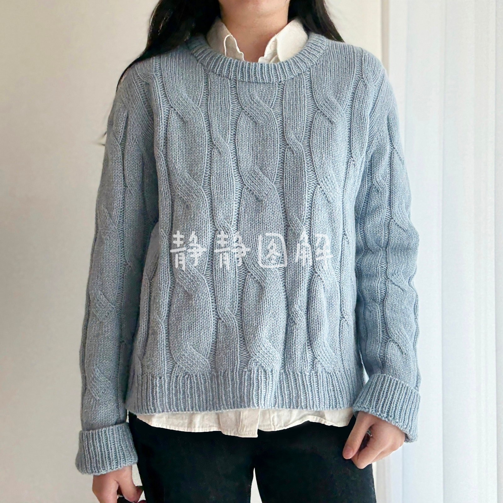 韩文  Tarae-Sweater女士麻花毛衣棒针编织 文字说明图解教程2217