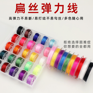 进口氨纶扁丝弹力线耐磨手串石榴石玛瑙水晶diy手工穿珠子弹力绳
