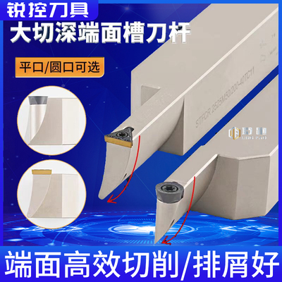 圆弧弹簧钢车深槽刀杆R3/R4/R5/R6加长端面刀柄大切深三角形TCMT