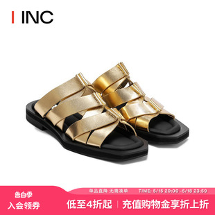 ECHO IINC 女 LOST 春夏新品 交叠绑带切面厚底拖鞋