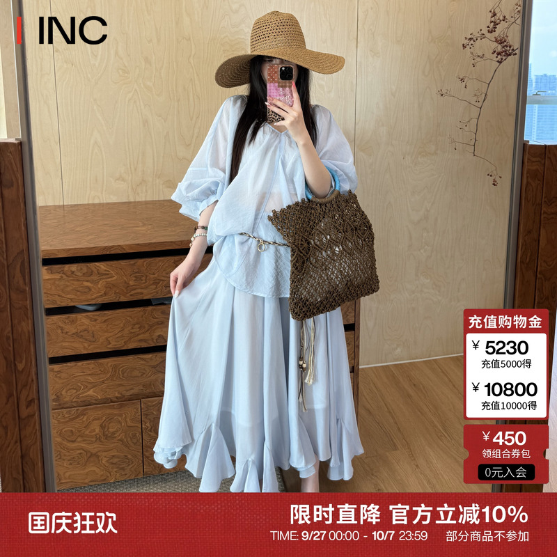 当然是当同款Y III CHUAN EO一川 抽褶半袖罩衫半身裙女25SS IINC