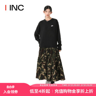 IINC 设计师品牌 23AW迷彩拼接卫衣长款 MICROWAVE 连衣裙女