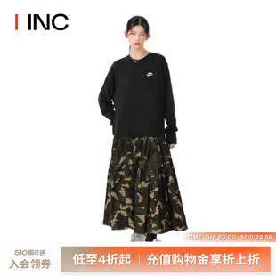 IINC 设计师品牌 23AW迷彩拼接卫衣长款 MICROWAVE 连衣裙女