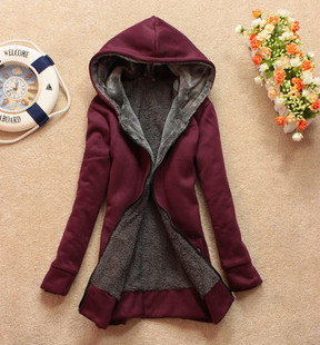 2108 winter warm coats women wool coat jackets thicken hoody