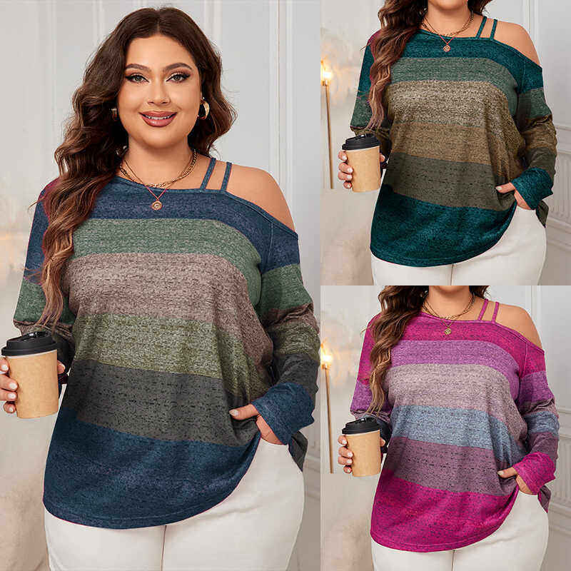 Plus size Fashion Autumn women tops fat lady Loose T shirt