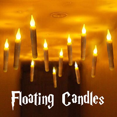 Floating LED Candles with Remote Control Witch Halloween Dec