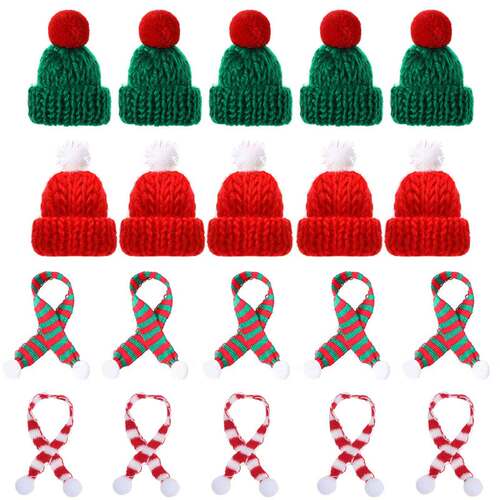 10pcs/20pcs Mini Santa Hat Christmas Scarf 2023 New Santa