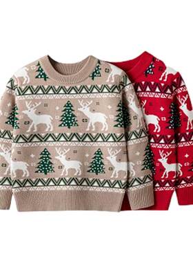 Christmas Kids Sweater New Casual Baby Warm Elk Printed