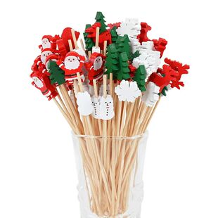 50/100Pcs Christmas Buffet Fruit Food Skewer Cocktail Picks