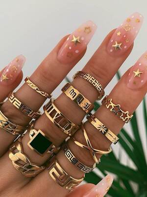 Finger Rings Set Women Knuckle Rings Female Jewelry 戒指套装