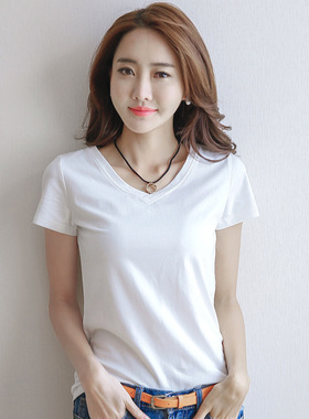 T恤女2023summer women casual black white t shirt blouse tops