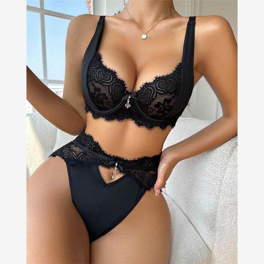 性感蕾丝拼接套装 Sexy Lace Spliced Umbilical Set