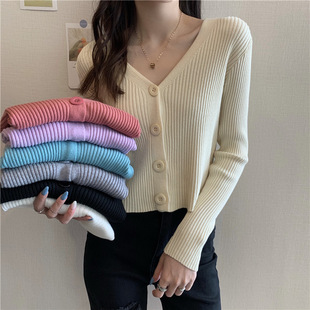 开衫外套女2022autumn winter women knit sweater cardigan coat