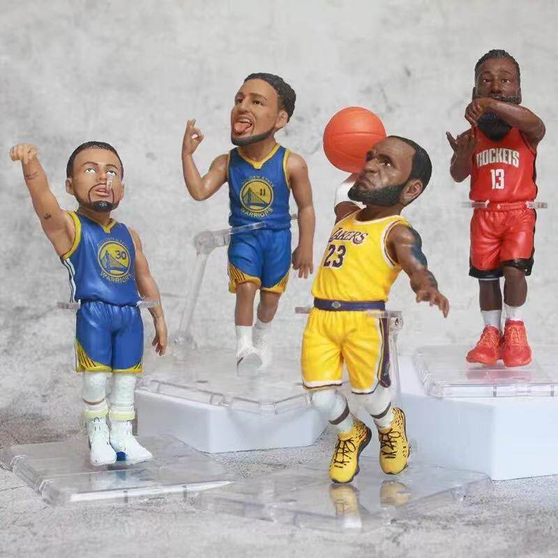 NBA球星手办 詹姆斯哈登库里汤普森篮球萌神模型人偶摆件玩具公仔