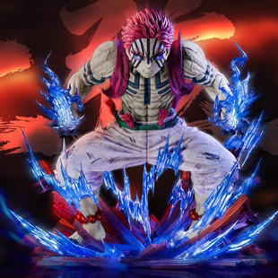 鬼灭之刃猗窝座鬼杀队手办蛇柱无一郎富冈义勇动漫模型盲盒礼物