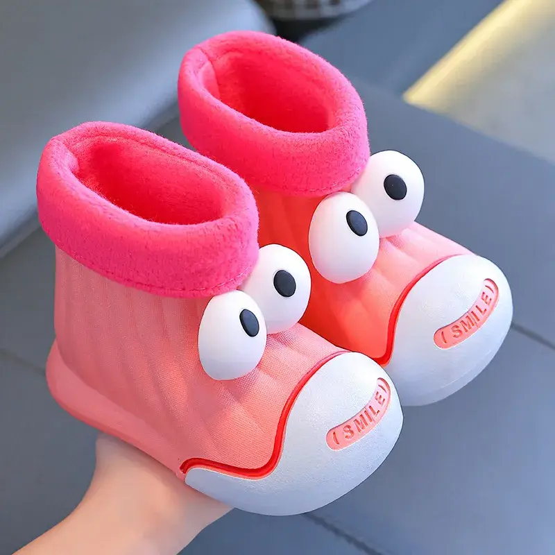儿童雨鞋女童男孩雨靴宝宝水鞋加绒套防滑男童女童可拆卸防水胶鞋