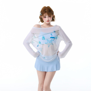 爱丽莎分体三件套显瘦长袖泳衣