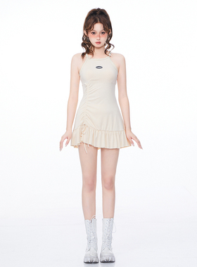 爱丽莎高级感泳衣女夏保守显瘦2025新款分体裙式小胸聚拢泳装温泉