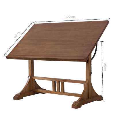 复古实木画架书桌设计师工作台绘画桌美术画案升降素描绘图桌椅