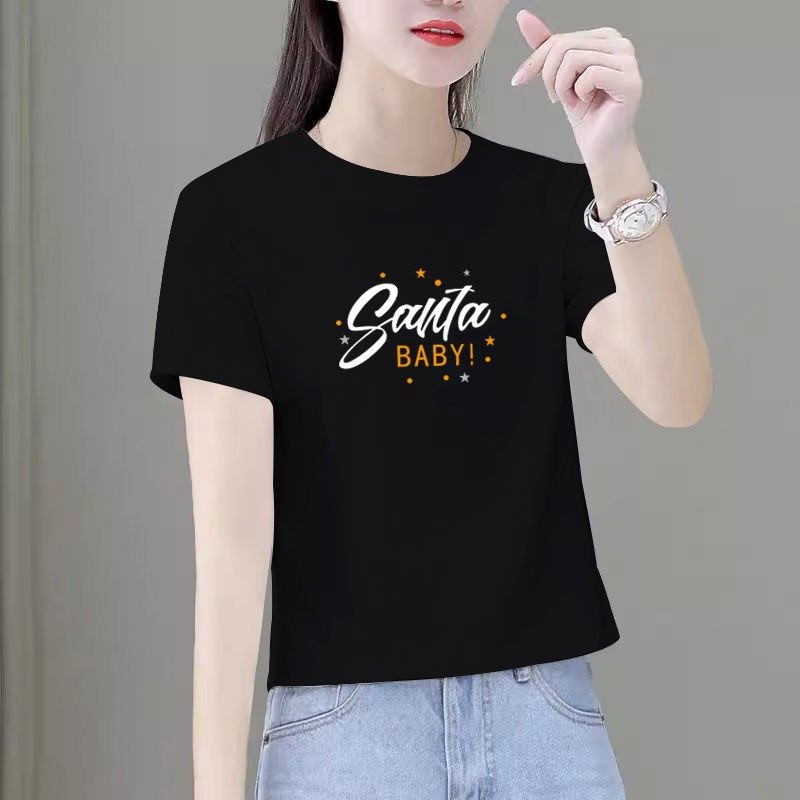 潮流夏季2026新款小个子宽松圆领短款短袖t恤女正肩百搭体恤上衣