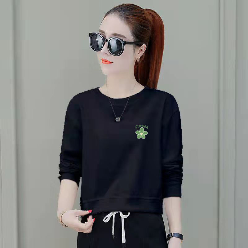 2025年新款时尚加绒短款长袖卫衣女宽松韩版洋气百搭小个子上衣潮