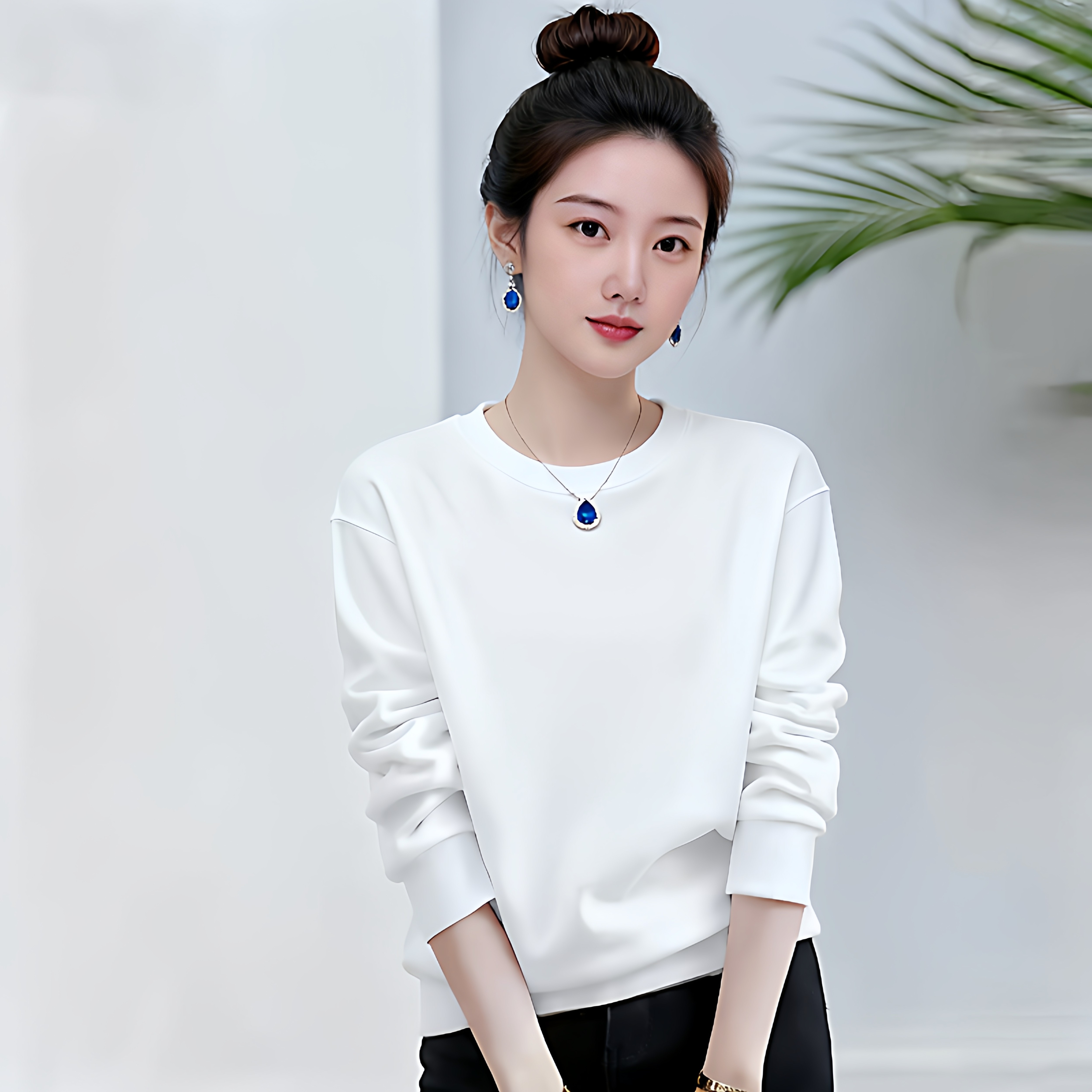 2026新款秋冬加绒保暖长款卫衣女