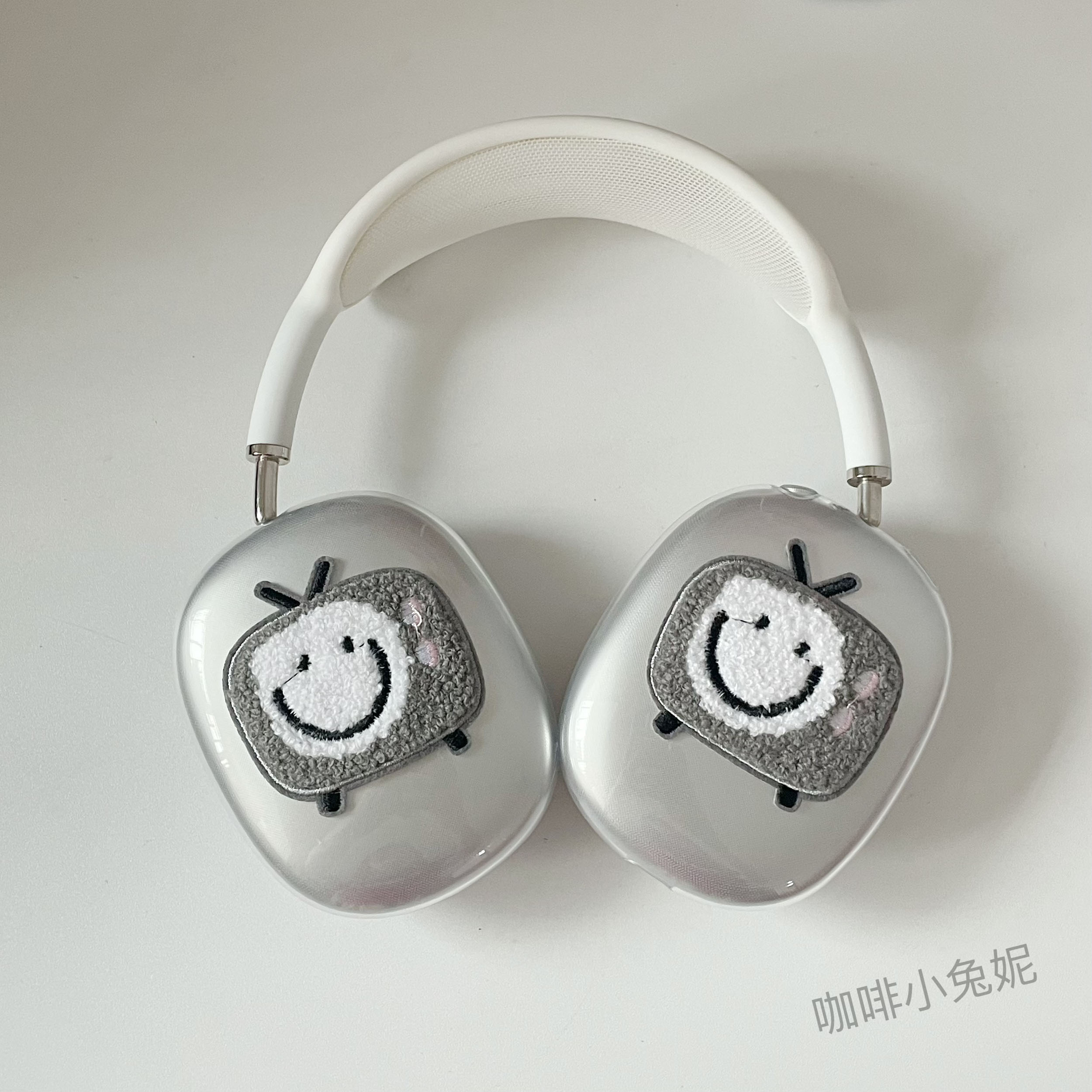 秋冬刺绣收音机毛绒适用于苹果airpodsmax耳机保护套AirPods Max2代头戴式耳机套耳机保护壳透明ptu防摔