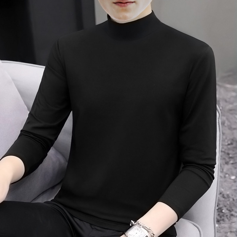2025秋冬男士打底衫半高领长袖