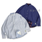 衬衫 BEAMS SSZ条子格子长袖 男潮牌日系休闲纯棉假两件衬衣Cityboy