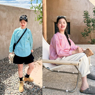 日系百搭条纹休闲圆领内搭衬衫 NO退换 sweetcity女童腔调款