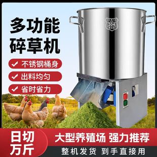 家用小型碎菜机不锈钢喂鸡鸭鹅兔子蔬菜粉碎机全自动切碎机220V