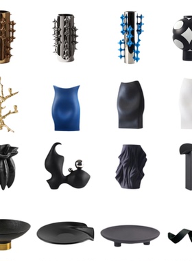 现代北欧轻奢抽象花瓶摆件