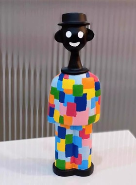 彩色马赛克人物雕塑摆件