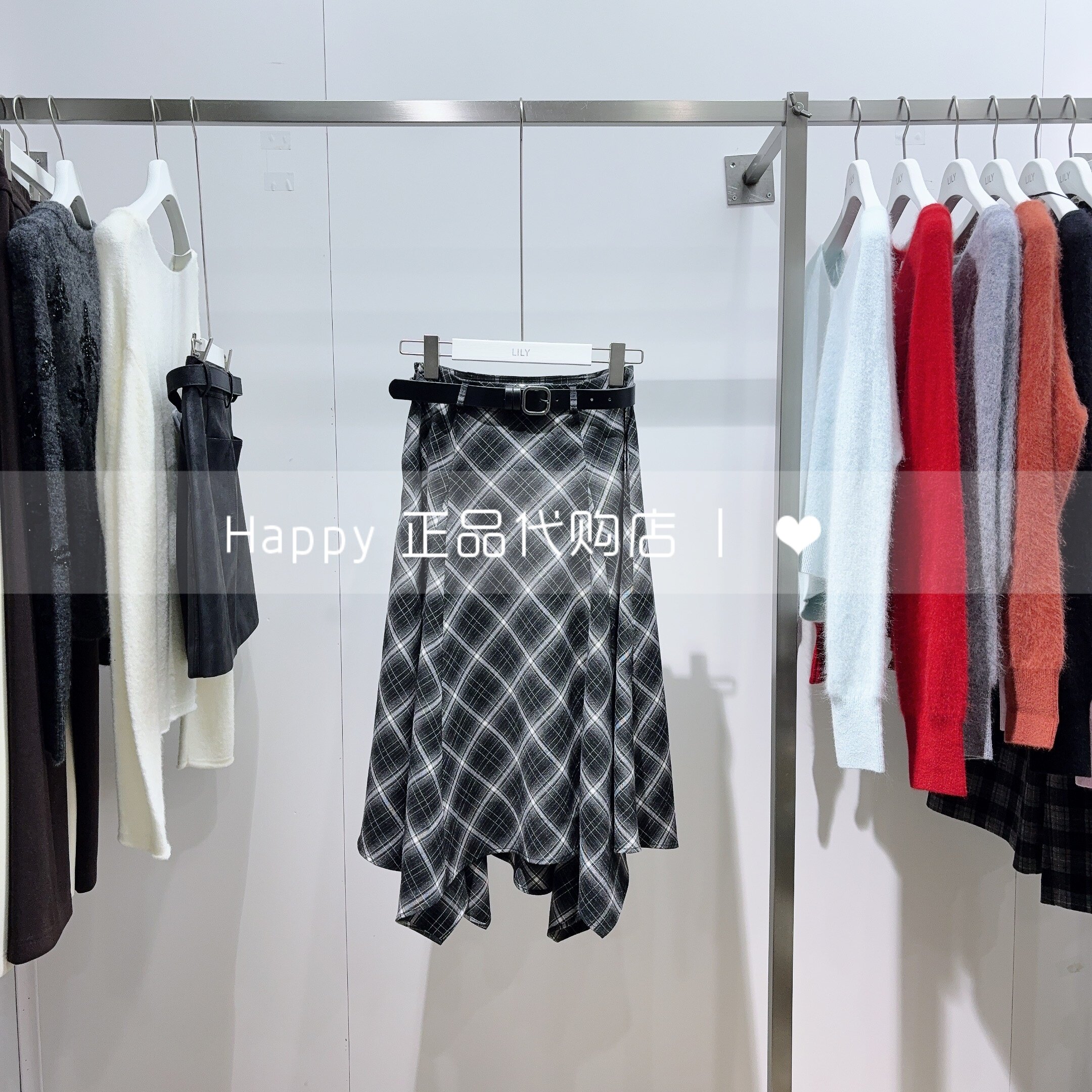 LILY丽丽25年冬新格纹半身裙