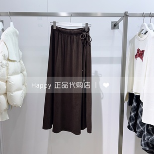 LILY丽丽商场正品25年冬新125440C6244松紧腰百搭针织半身长裙女